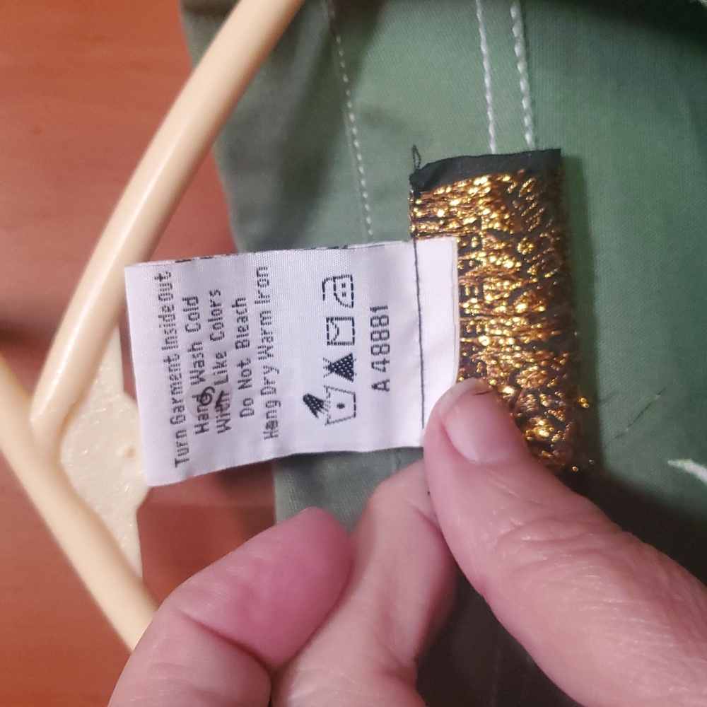 Vintage Bob Mackie Wearable Art Green Embroidered… - image 6